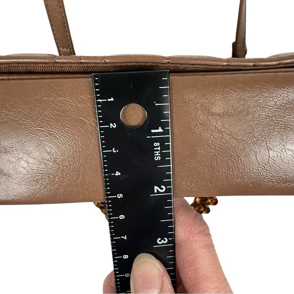 Like Dreams Taupe Quilted Shoulder Bag with Tortoise Chain & Detachable Strap - Picture 14 of 16